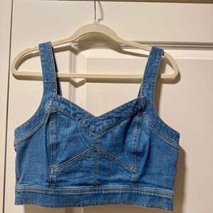 Madewell Cotton-Hemp Denim Supercrop Tank Top Size 6 (like new)